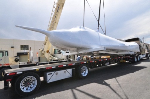 Dream Chaser flight vehicle prepares for shipment to NASA Dryden.(Credit: Sierra Nevada Corporation)